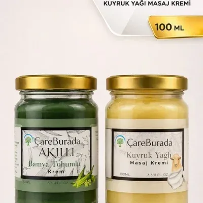ÇareBurada Kuyruk Yağlı Krem 100 ml +ÇareBurada Akıllı Bamya Tohumlu Krem 100 ml