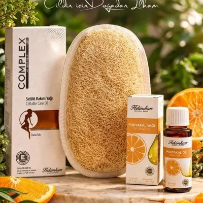 ÇareBurada Selülit Bakım Seti | Portakal Yağı 20 ml. & Selülit Bakım Yağı 125 ml. & Kabak Lifi | Sıkılaştırıcı ve Nem Destekleyici Bakım