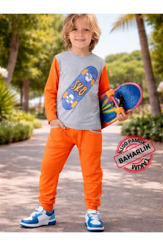 Casabony CS-24S-033 Turuncu Kaykay Baggy Pantolon Takım
