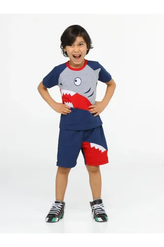 Casabony CS-24Y-017 Navy Shark Erkek Çocuk Şort Takım