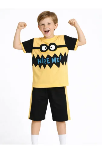 Casabony CS-24Y-018 Hire Me Erkek Çocuk Şort T-Shirt Takım