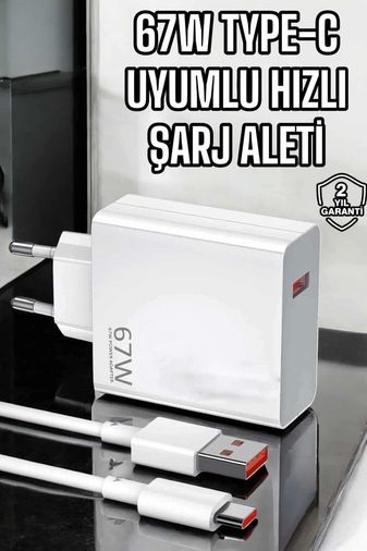 ÇAVDAR TRİTHLTUCZ67WŞARJ1-BLNCCC Şarj Aleti Turbo Hızlı 67W Type-C Hızlı Şarj