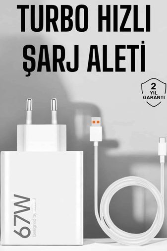 ÇAVDAR TRİTHLTUCZ67WŞARJ3-BLNCCC Şarj Aleti 67W Hızlı Şarj Turbo Type-C Uyumlu Şarj Adaptörü Kablosu