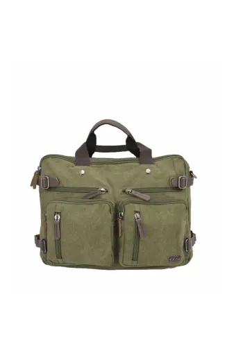 ÇÇS CCS31458H London 31458 Kanvas Sırt Laptop Ve Evrak Çantası Haki