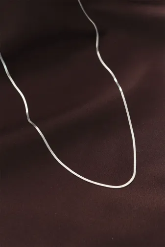 Çelik Gümüş Renk 60 cm İnce İtalyan Zincir Kolye TJ-BKO6226