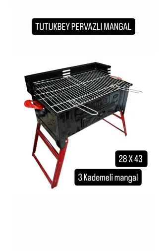 CEMRE hge104 Pervazlı Lüks Ayaklı Mangal C09 Ve Yelpaze