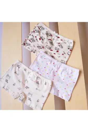 Ceylanoğlu 344 Kız Çocuk 6'lı Desenli Boxer