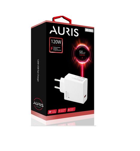 CH37 Auris 120 Watt Ultra Hızlı Şarj Başlığı Salise Gösterge Çıkaran Usb Şarj Cihazı Başlığı 120W