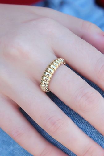 Clariss BYK2589-BLNC Gold Renk Sarmal Model Kadın Yüzük Çok Renkli
