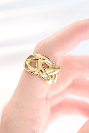 Clariss BYK3126-BLNC Düğüm Model Gold Renk Ayarlanabilir Yüzük Çok Renkli