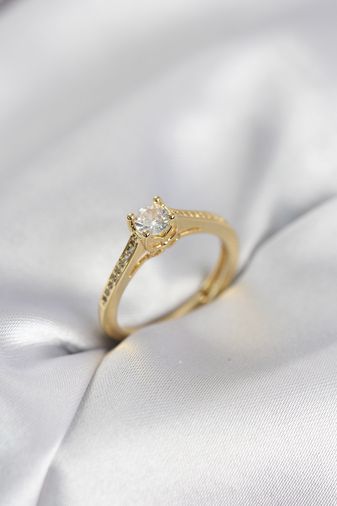 Clariss BYK4105-BLNC Tek Taş Gold Renk Zirkon Taşlı Model Kadın Yüzük Çok Renkli 36726066