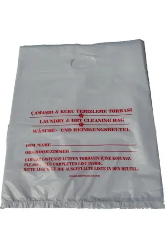 clean stoff TYB40AY5VW28FWZ405 Otel Kirli Çamaşır Poşeti Torbası Laundry Bag Hijyen Torbası Kuru Temizleme Torbası 500 Adet