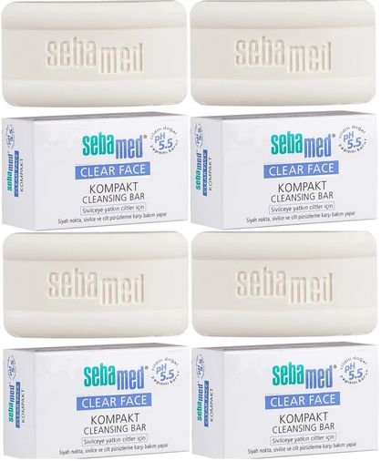 Clear Face Kompakt Yüz Temizleme Barı Sabun Sivilceye Yatkın Cilt 100GR (4 Lü Set)