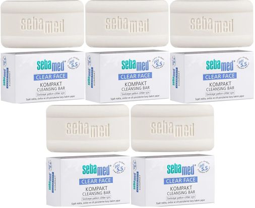 Clear Face Kompakt Yüz Temizleme Barı Sabun Sivilceye Yatkın Cilt 100GR (5 Li Set)