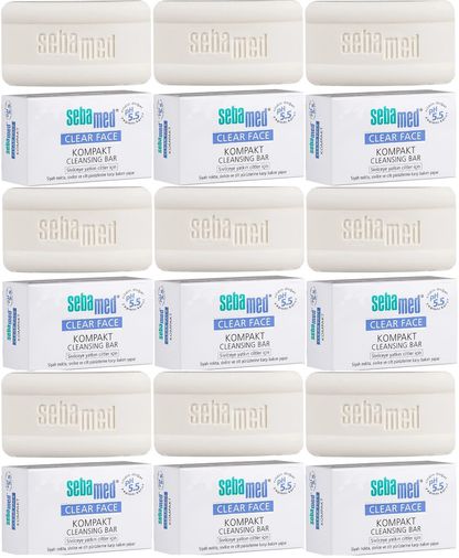 Clear Face Kompakt Yüz Temizleme Barı Sabun Sivilceye Yatkın Cilt 100GR (9 Lu Set)