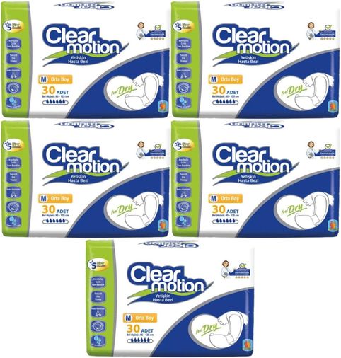 Clearmotion Yetişkin Bezi Bel Bantlı M - Orta - Medium 150 Adet (5PK*30)