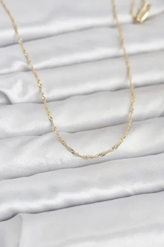 CM 14K Gold Renk Burgu Model 60 cm Kadın Kolye TJ-BKO10942