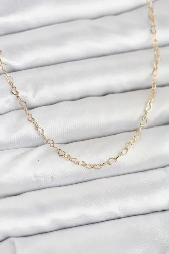 CM 14K Gold Renk Kalp Zincirli Kadın Kolye TJ-BKO10924