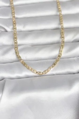 CM 14K Gold Renk Kesim Zincirli Model 60 cm Kadın Kolye TJ-BKO10981