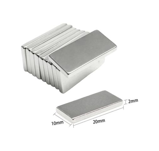 CN epo9945 20 10 2 Mm N35 Neodyum Mıknatıs - Köşeli, Nikel Kaplama 50 Li Set