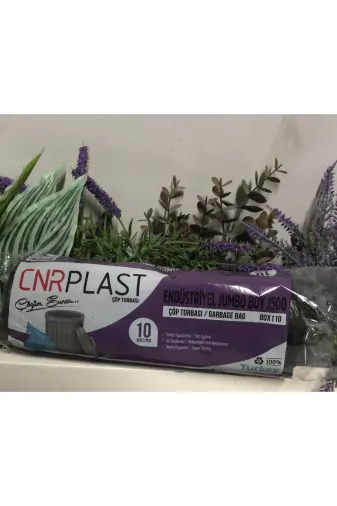 CNR TYBLH8GU0KY5MZE064 Plast Endüstriyel Jumbo Sıyah Çöp Torbası Poşet J500 80 X 110 5Rulo
