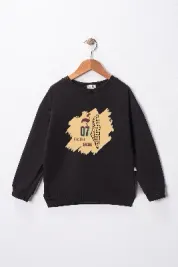 Çocuk "7 Ekim Gazze" Baskılı Pamuklu Sweat