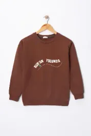 Çocuk "Kuran Yolunda" Baskılı Pamuklu Sweat
