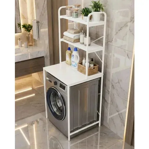 Çok Amaçlı 2 raflı Metal Banyo Düzenleyici Beyaz