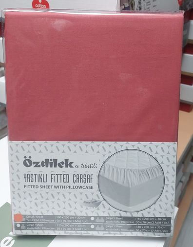 Colourist Fitted Lastikli Tek Kişilik Çarşaf Seti (100x200) K Mercan