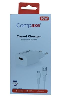 Compaxe CTA-521UMB24 5 Volt 2.1 Amper Micro to USB Kablolu Set 10 Watt Gerçek Değer