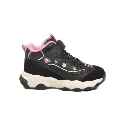 Cool Siyah Cırtlı Desenli Kız Çocuk Hi Sneaker