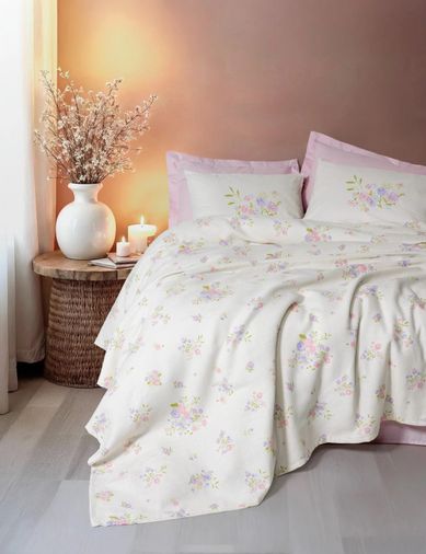 Cotton Box Rf Estiva -Petal Pembe- Tek Kişilik Pike Takımı