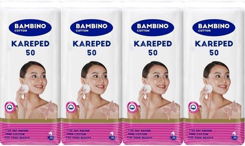 Cotton Kare Makyaj ve Bebek Temizleme Pamuğu 200 Adet (Kare En-Boy 7CM) (4PK*50)