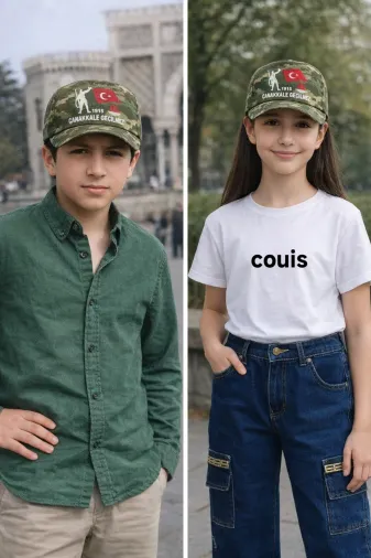 couis 4401915 Çanakkale Temalı Çocuk Ayarlanabilir Şapka