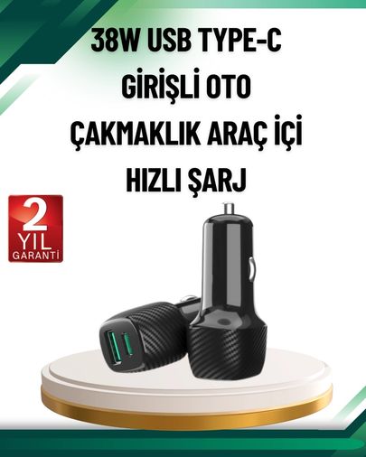 Ctstones 120386857 Mey İthalat 3A Güç Kapasiteli Usb & Type-C Çakmaklık Şarj Adaptörü