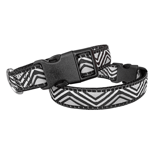 Daa Desenli Dokuma Köpek Boyun Tasması 1,5 cm x 27-40 cm Siyah