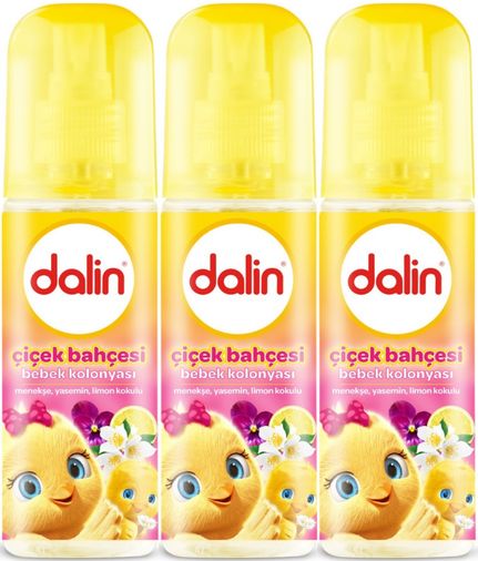 Dalin Bebek Kolonyası 150ML Çiçek Bahçesi (Menekşe-Yasemin-Limon Kokulu) (3 Lü Set)