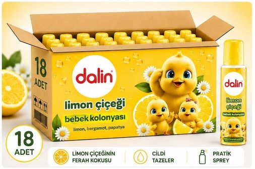 Dalin Bebek Kolonyası 150ML Limon Çiçeği (Limon-Bergomat-Papatya) (18 Li Set)
