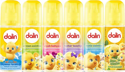 Dalin Bebek Kolonyası 150ML (Okyanus-Orman-Deniz-Çiçek-Bahar-Limon) (Karma 6 Lı Set)