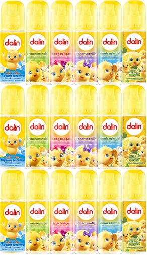 Dalin Bebek Kolonyası 150ML (Okyanus-Orman-Deniz-Çiçek-Bahar-Limon) (Karma 18 Li Set)