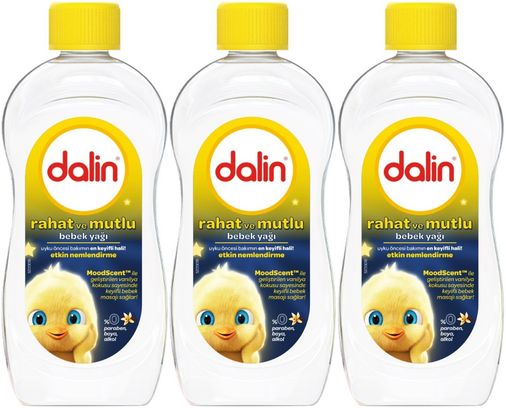 Dalin Bebek Yağı 300ML Rahat ve Mutlu Vanilya Kokulu Nemlendirici (3 Lü Set)