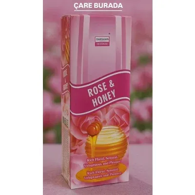 Darshan Incense - Rose & Honey 20'li Çubuk Tütsü (Gül & Bal)