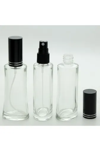 D&B YOL 50Y06O71L0694 Parfüm Şişesi 50 Ml 5 Adet Siyah Kapak Plastik Valf Eyfel Boş Şişe