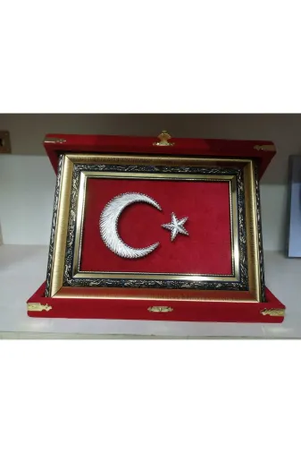 DekorAhenk mfy0076 Filografi Türk Bayrağı 23X33 Cm