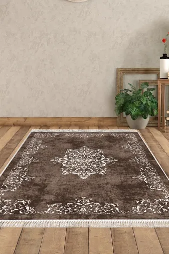 Dekoreko 616-Trend-1 Eko Trend Djt Halı Yıkanabilir Kaymaz Taban 616 Klasik Kahve