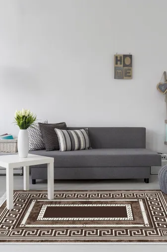 Dekoreko 651M-Trend-1 Eko Trend Djt Halı Yıkanabilir Kaymaz Taban 651M Modern Kahve