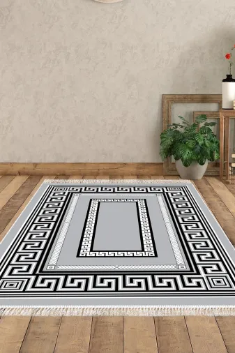 Dekoreko 651M-Trend-1 Eko Trend Djt Halı Yıkanabilir Kaymaz Taban 651M Modern Gri