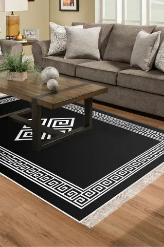 Dekoreko 656M-Trend-1 Eko Trend Djt Halı Yıkanabilir Kaymaz Taban 656M Modern Siyah