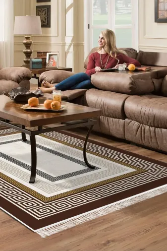 Dekoreko 675M-Trend-1 Eko Trend Djt Halı Yıkanabilir Kaymaz Taban 675M Modern Gold