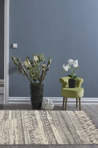 Dekoreko F5080K2-7 Kaymaz Taban Djt Salon Halısı Trend Iskandinav F5080 Gri